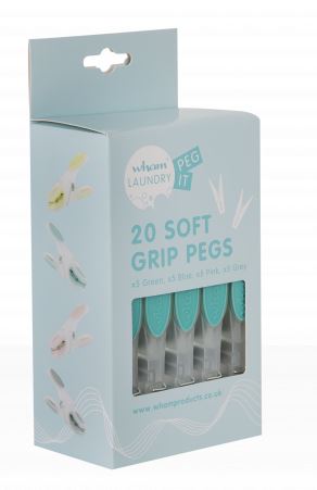 WHAM LAUNDRY SET OF 20 SOFT GRIP PEGS ASSORTED. WHAM11766 \\\KD01131