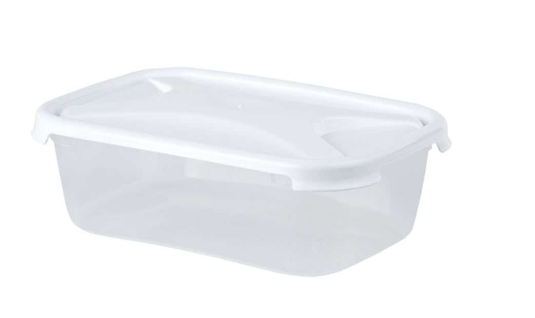 WHAM CUISINE 1.6L RECT FOOD BOX & LID CLEAR/ICE WHITE. WHAM12372 \\\KD01149