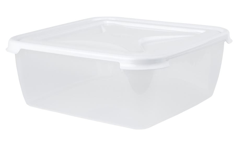 WHAM CUISINE 10L LARGE SQUARE FOOD BOX & LID CLEAR/ICE WHITE. WHAM12202 \\\KD01159