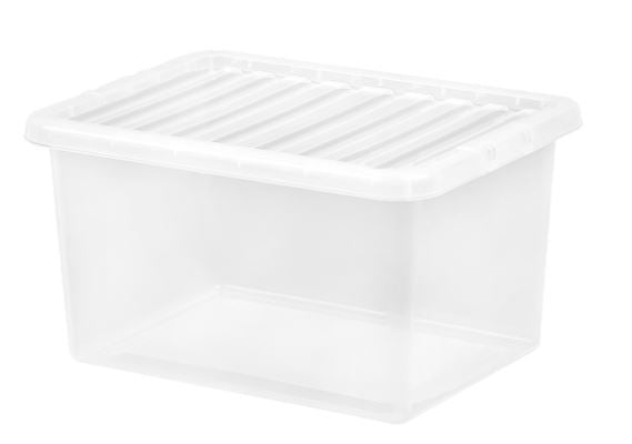 WHAM CRYSTAL CLEAR PLASTIC STORAGE BOX WITH LID 25L. WHAM25375 \\\KD01165