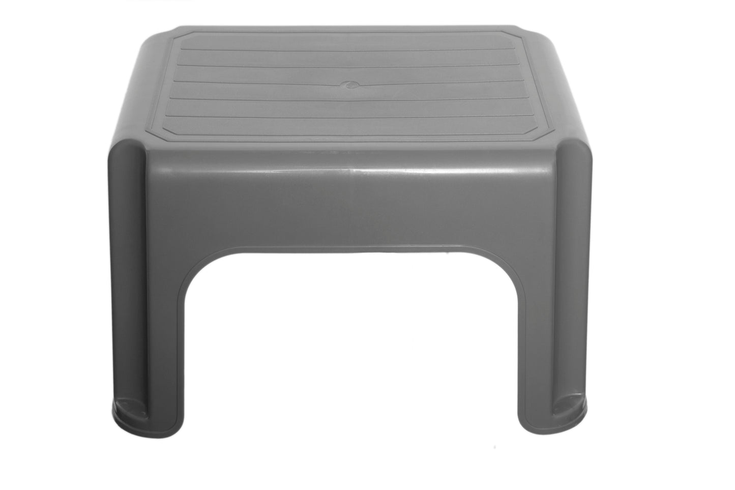 WHITEFURZE PLASTIC STEP STOOL 40CM - SILVER. H23212 \\\KD01222