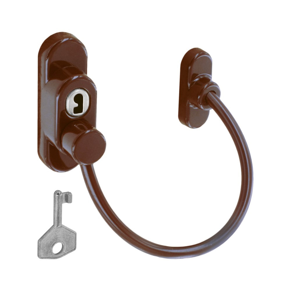 SECURIT S1046 CABLE WINDOW RESTRICTOR BROWN. MP-S1046 \\\KD01269