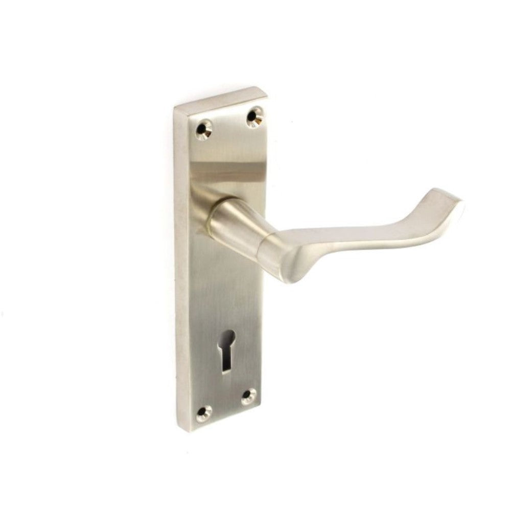 SECURIT S2720 BRUSHED NICKEL SCROLL LOCK HANDLES 155MM. MP-S2720 \\\KD01317
