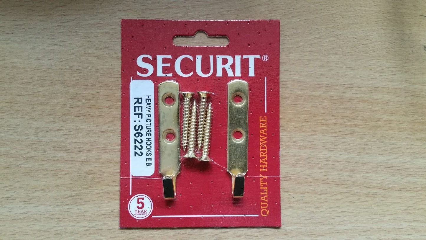 SECURIT S6222 H.D. PICTURE HOOK ELECTRO BRASSED (EB) 60MM. MP-S6222 \\\KD01422