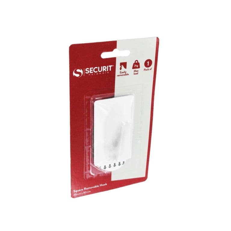 SECURIT S6460 SQUARE REMOVABLE HOOK WHITE 46X80MM. MP-S6460 \\\KD01423