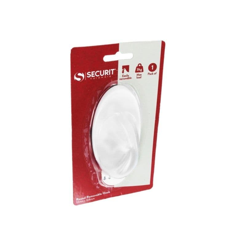SECURIT S6465 OVAL REMOVABLE HOOK WHITE 55X108MM. MP-S6465 \\\KD01427