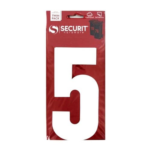 SECURIT S6915 WHEELIE BIN NUMBER 5 WHITE 170MM. MP-S6915 \\\KD01453