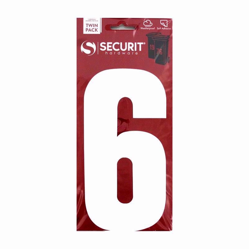 SECURIT S6916 WHEELIE BIN NUMBER 6 WHITE 170MM. MP-S6916 \\\KD01454