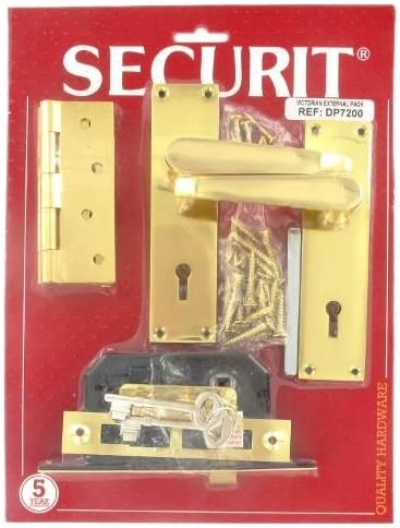 SECURIT S7200 PBRASS PLATED VICTORIAN  LOCK HANDLES 155MM. MP-S7200 \\\KD01458