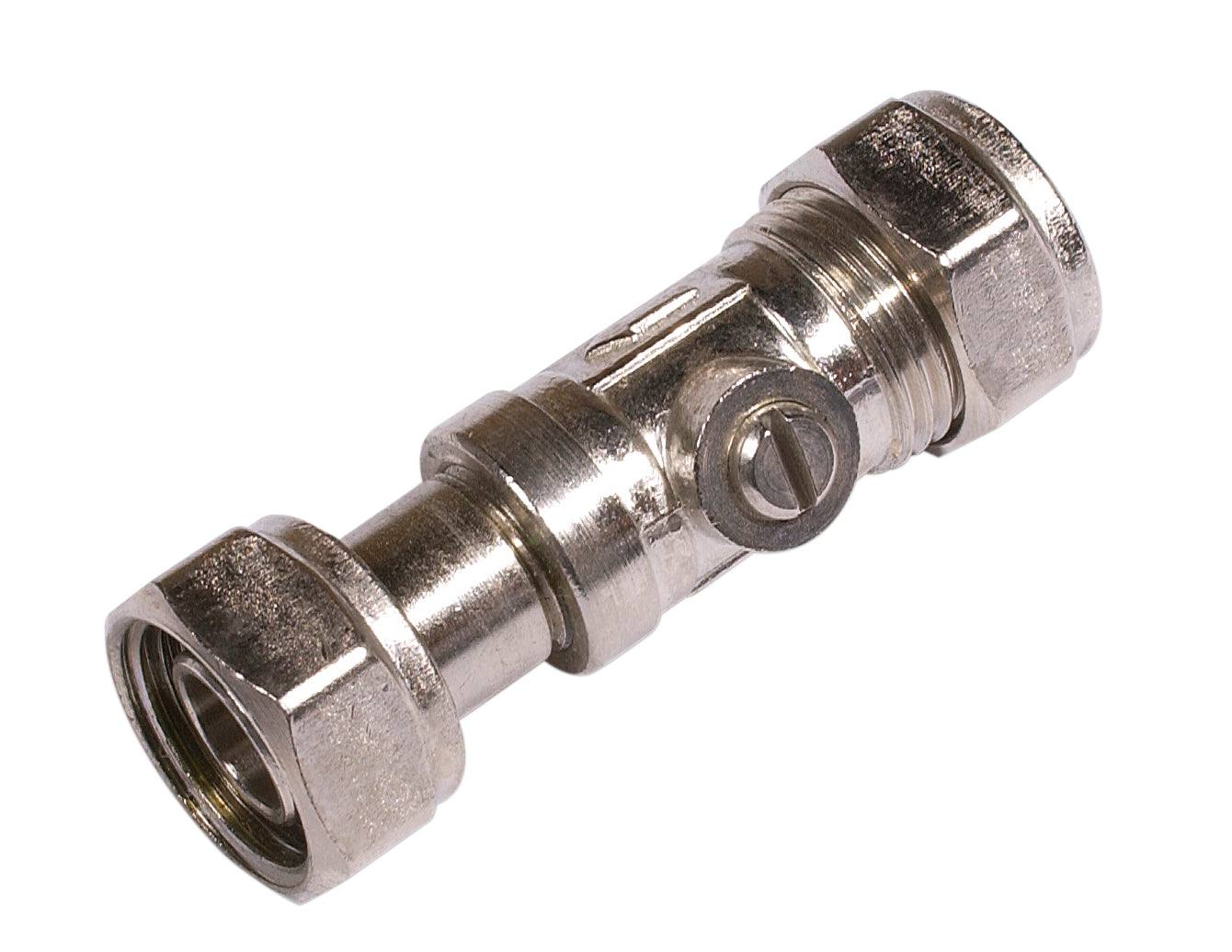 SECURPLUMB U9754 SERVICE VALVE STRAIGHT CHROME PLATED 15MMX1/2. SU9754 \\\KD01484