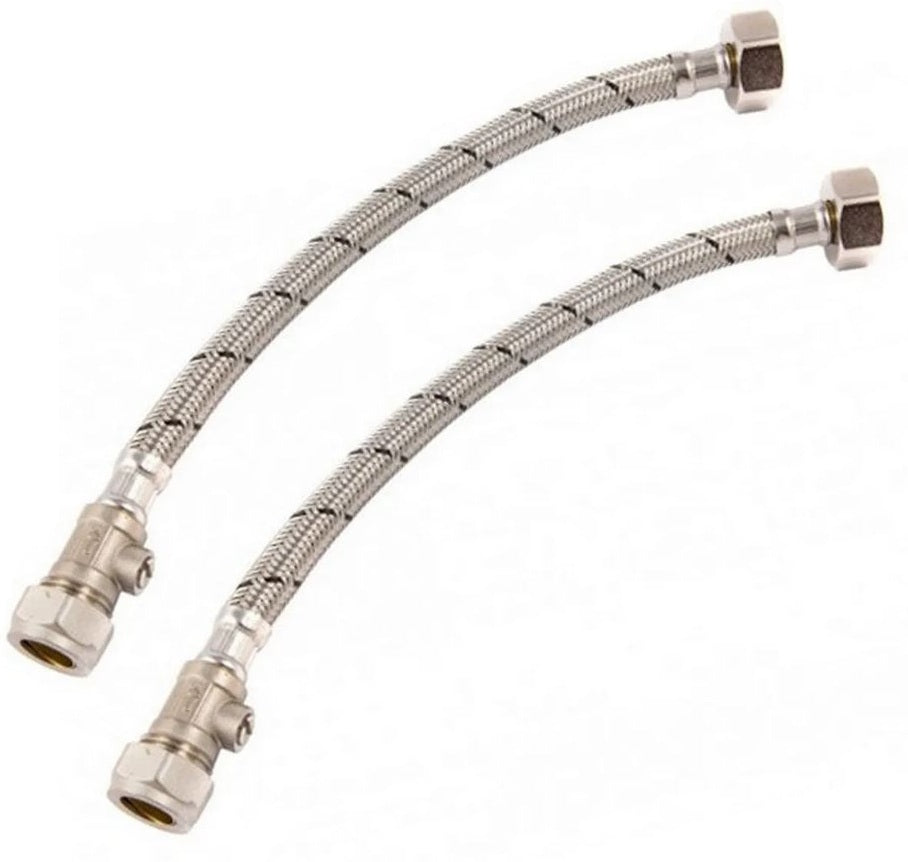 SECURPLUMB U9907 TAP CONNECTOR FLEXI & VALVE 300X15X1/2. U9907 \\\KD01516