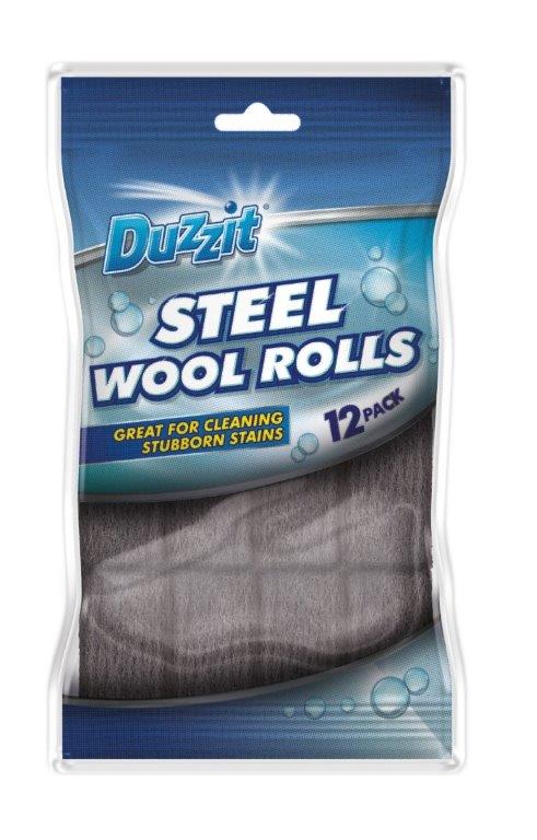 DUZZIT STEEL WOOL ROLLS 12PCS 5GM. DZT096A \\\KD01549