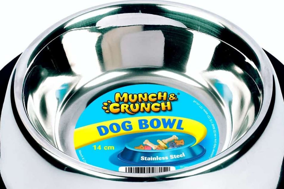 MUNCH CRUNCH ANTI-SKID DOG BOWL STEEL 340ML. MC0121 \\\KD01583