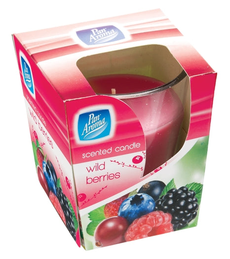PAN AROMA CLEAR GLASS CANDLE - WILD BERRIES. PAN0286 \\\KD01605