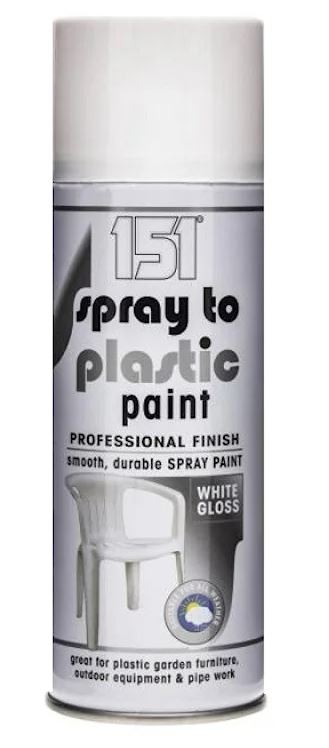 151 SPRAY TO PLASTIC PAINT WHITE GLOSS 400ML. TAR051 \\\KD01635