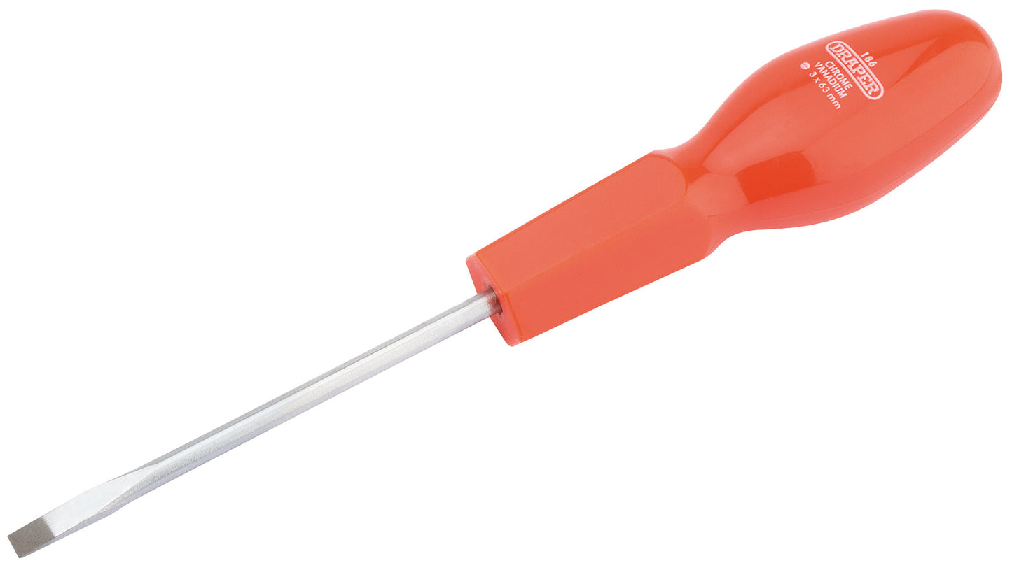 DRAPER 14079 3.2MM X 63MM PLAIN SLOT CABINET PATTERN SCREWDRIVER. DRA14079 \\\KD01654