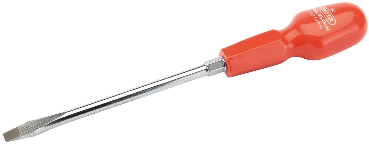 DRAPER 14081 8MM X 150MM PLAIN SLOT CABINET PATTERN SCREWDRIVER. DRA14081 \\\KD01656