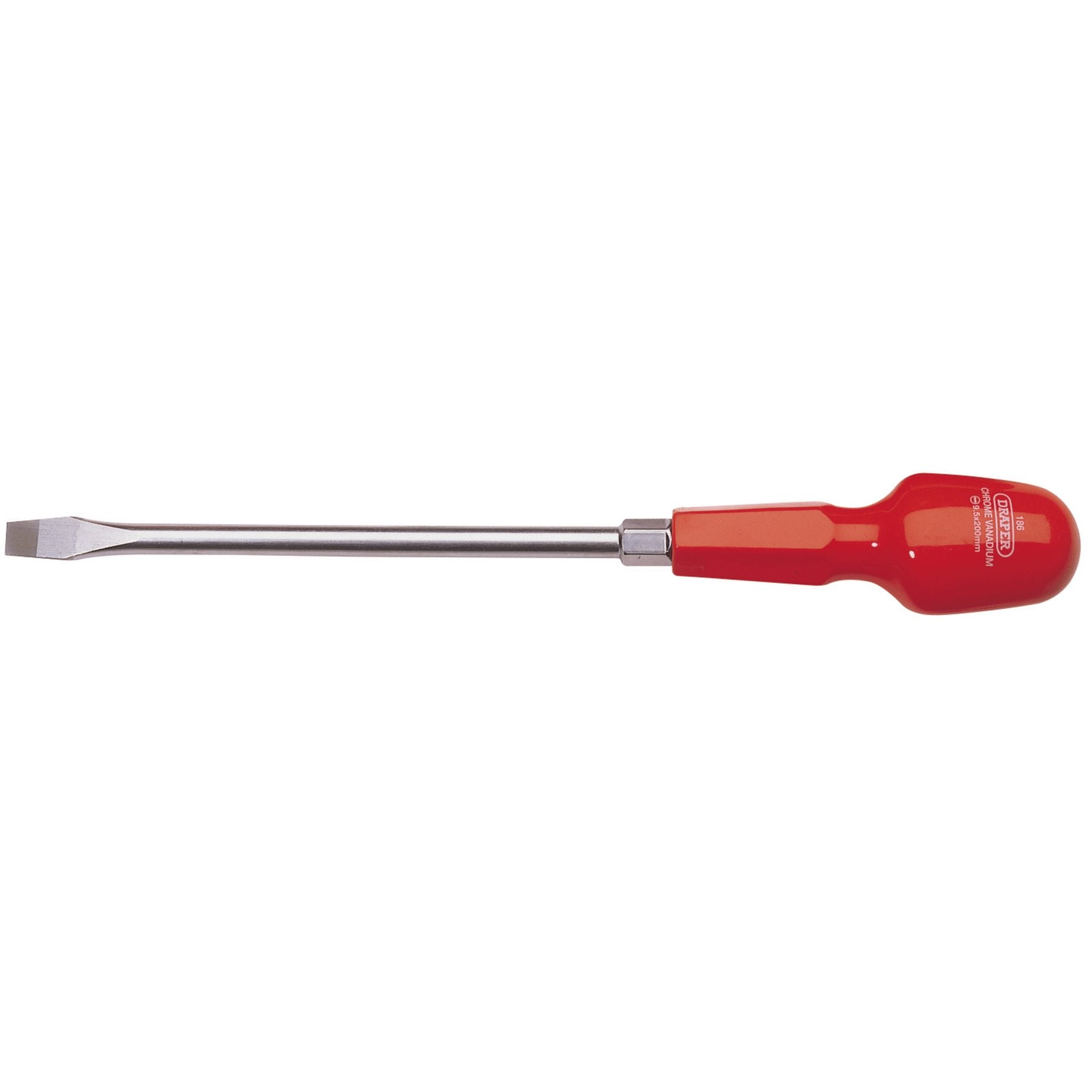 DRAPER 14082 9.5MM X 200MM PLAIN SLOT CABINET PATTERN SCREWDRIVER. DRA14082 \\\KD01657