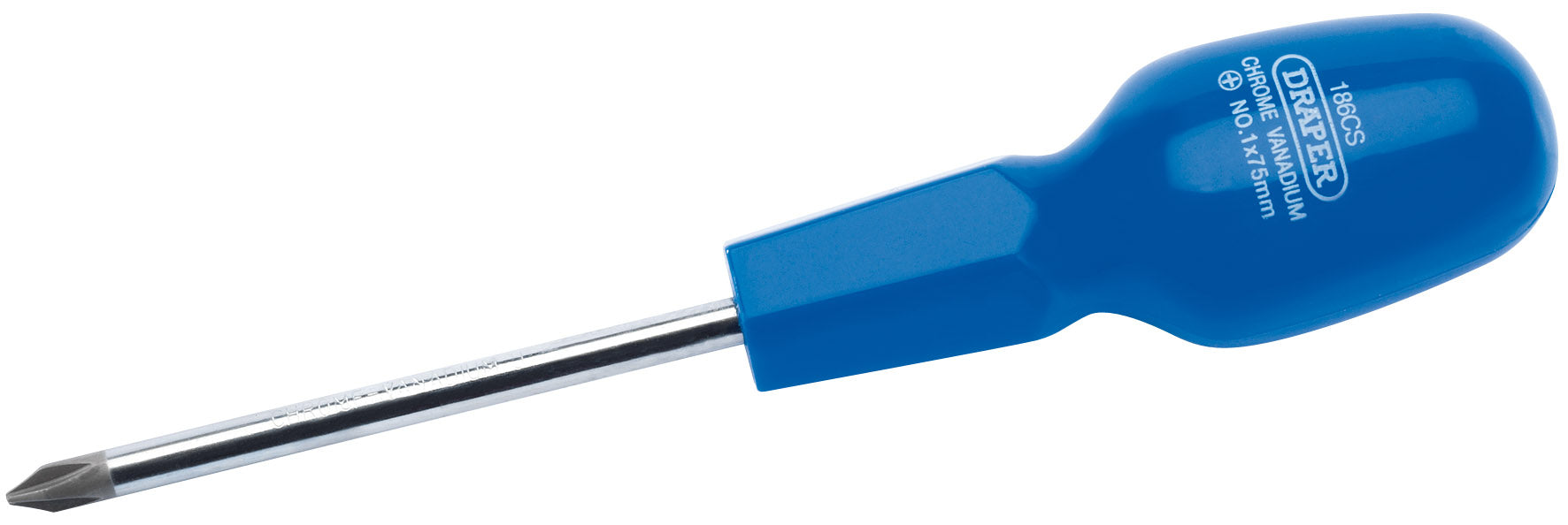 DRAPER 14083 NO 1 X 75MM CROSS SLOT CABINET PATTERN SCREWDRIVER 186CS. DRA14083 \\\KD01658