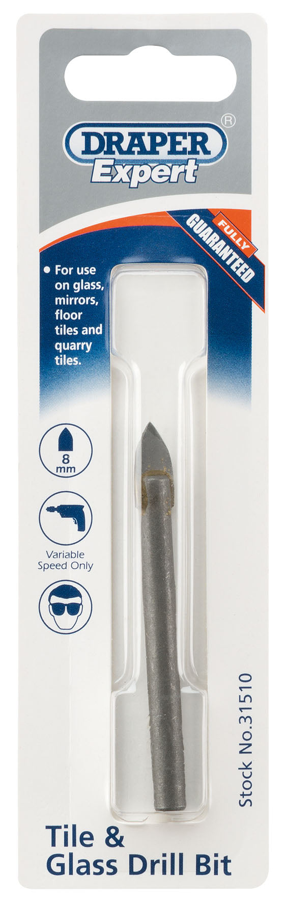 DRAPER 31510 TILE AND GLASS DRILL BIT (8MM). DRA31510 \\\KD01672