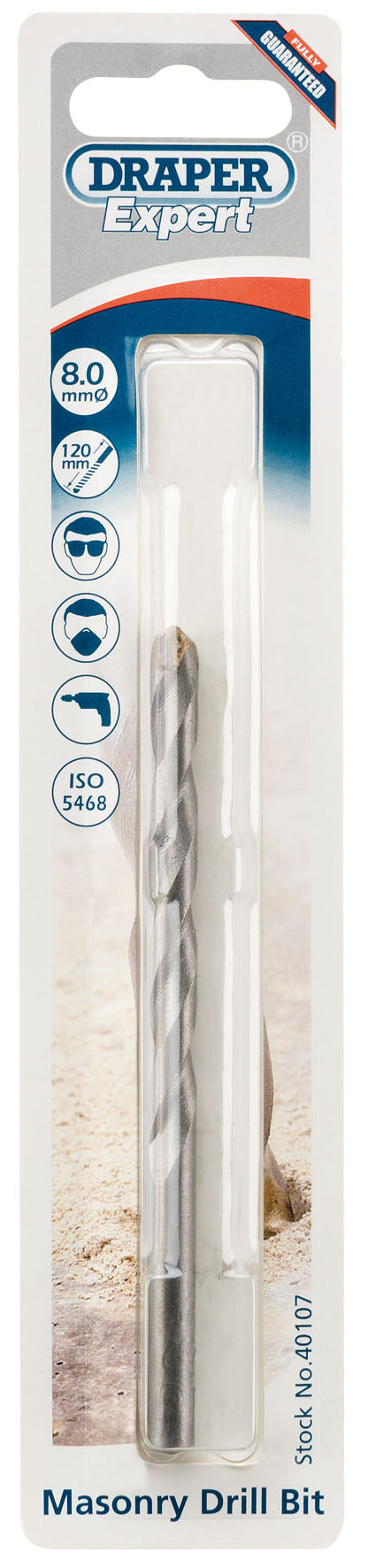 DRAPER EXPERT 40107  8 X 120MM MASONRY DRILL BIT. DRA40107 \\\KD01716