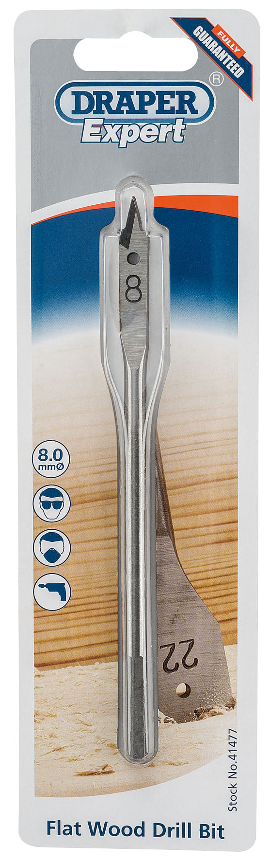 DRAPER EXPERT 41477  8.0MM FLAT WOOD DRILL BIT. DRA41477 \\\KD01780