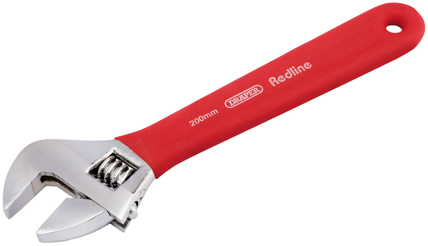 DRAPER REDLINE 67590 200MM SOFT GRIP ADJUSTABLE WRENCH. DRA67590 \\\KD01818