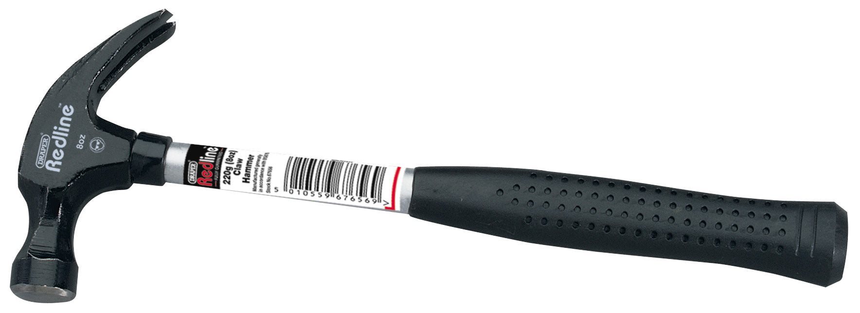 DRAPER REDLINE 67656 225G (8OZ) CLAW HAMMER WITH STEEL SHAFT. DRA67656 \\\KD01828