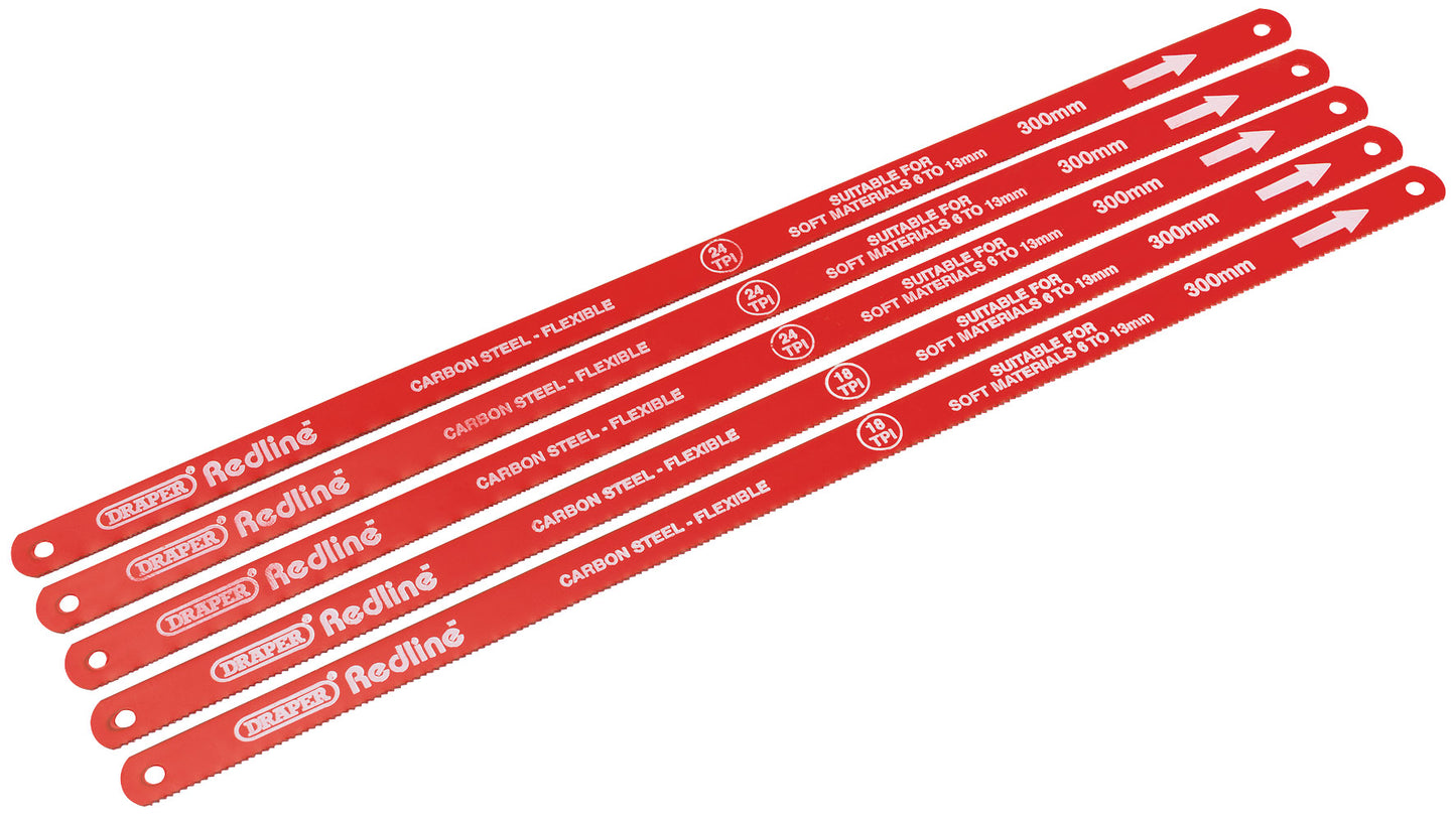 DRAPER REDLINE 68414 300MM HACKSAW BLADES 5/PK. DRA68414 \\\KD01869