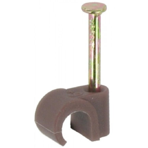 FAST PAK VALUE 1512 7.0MM CABLE CLIPS ROUND BROWN 30 PER PACK. FP1512 \\\KD02090