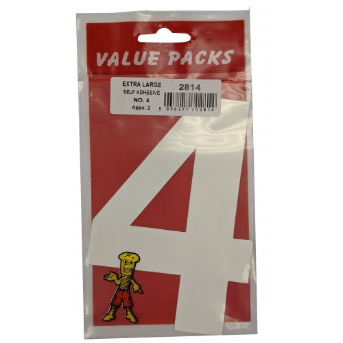 FAST PAK VALUE 2814 NUMBER (4) EXTRA LARGE SELF ADHESIVE NUMBERS 2 PCS PER PACK. FP2814 \\\KD02201