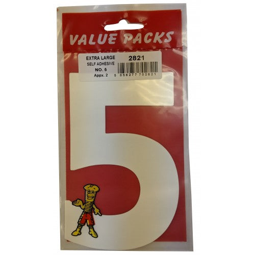 FAST PAK VALUE 2821 NUMBER (5) EXTRA LARGE SELF ADHESIVE NUMBERS 2 PCS PER PACK. FP2821 \\\KD02202