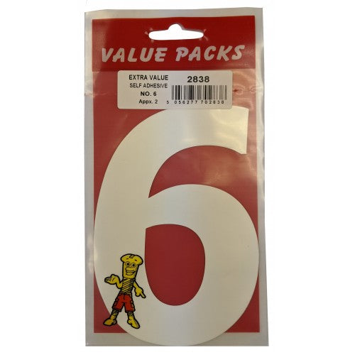 FAST PAK VALUE 2838 NUMBER (6) EXTRA LARGE SELF ADHESIVE NUMBERS 2 PCS PER PACK. FP2838 \\\KD02204