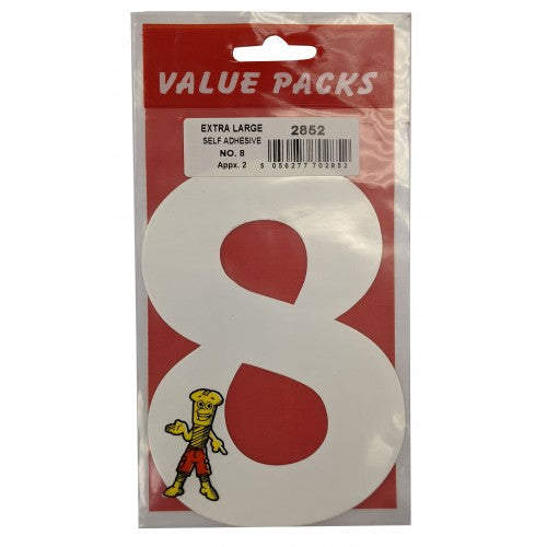 FAST PAK VALUE 2852 NUMBER (8) EXTRA LARGE SELF ADHESIVE NUMBERS 2 PCS PER PACK. FP2852 \\\KD02206