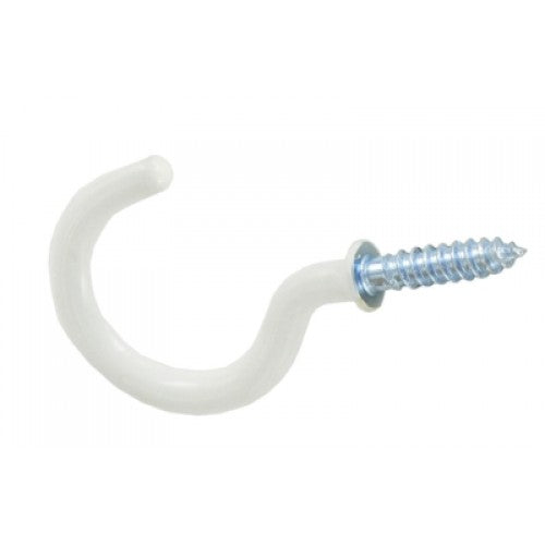 FAST PAK VALUE 3196 1 1/2' ( 40MM ) CUP HOOKS WHITE PVC 5 PER PACK. FP3196 \\\KD02240