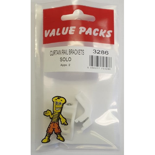 FAST PAK VALUE 3286 SOLO CURTAIN RAIL BRACKETS 2 PER PACK. FP3286 \\\KD02249