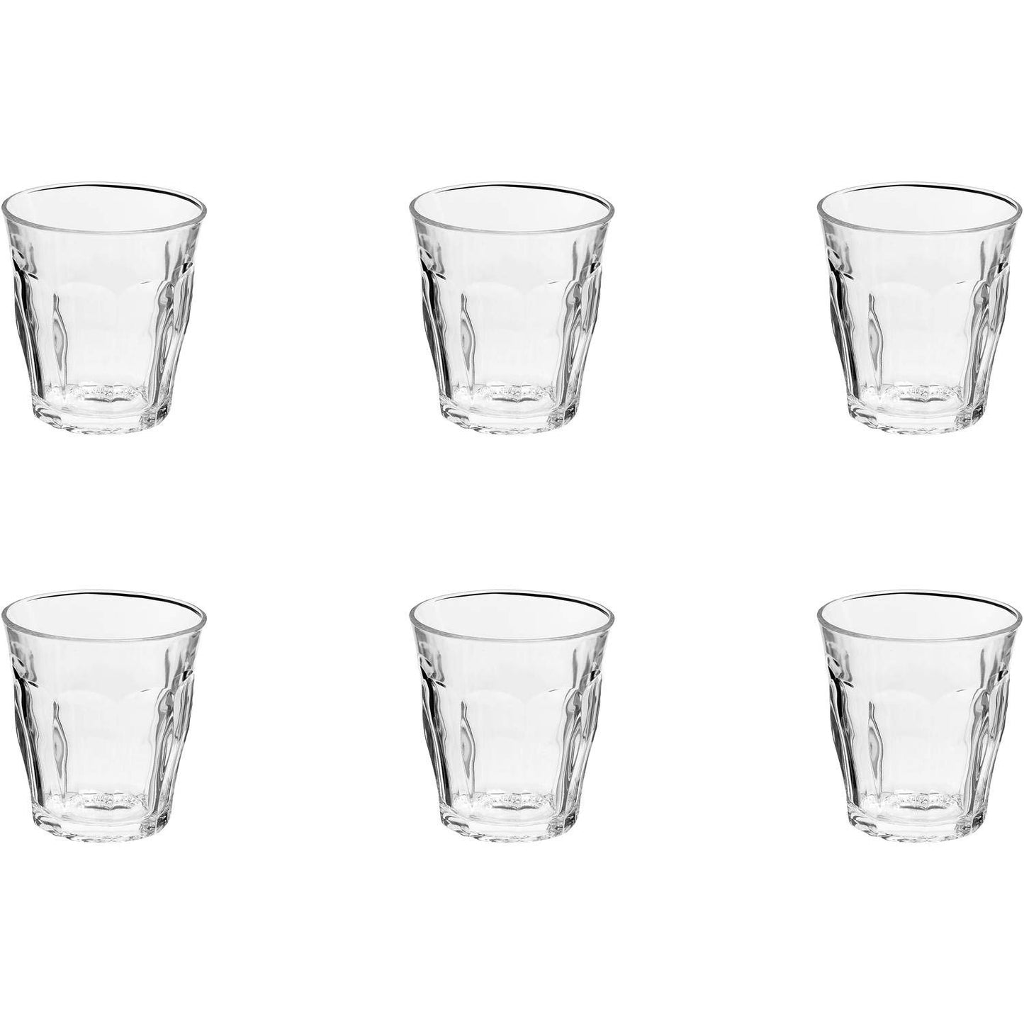 6 X DURALEX PICARDIE CLEAR TUMBLER 25 CL (8 3/4 OZ) 25CL. 1027AB06C011 \\\KD02530