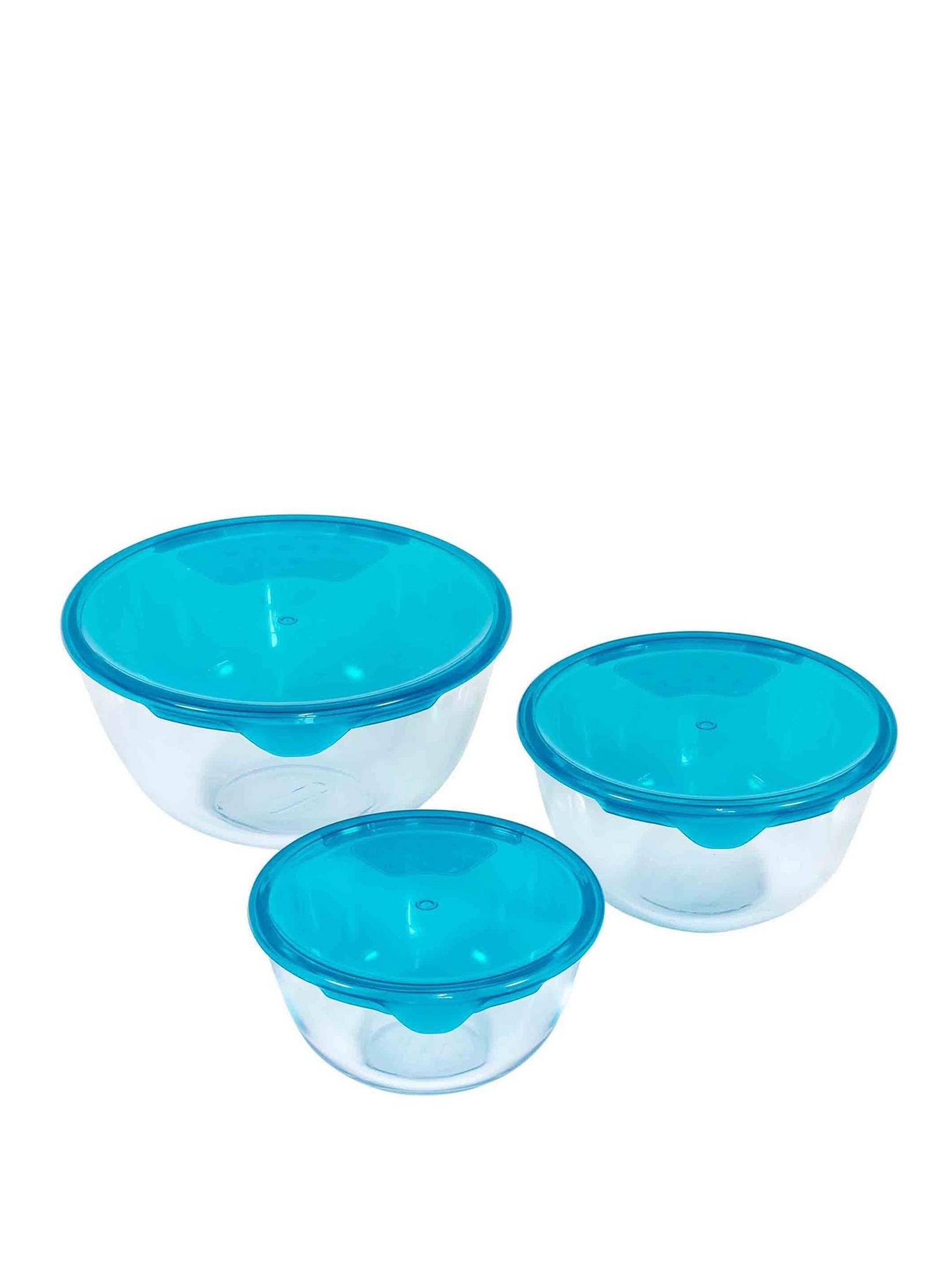 PYREX PREP & STORE BOWL & LID 3 PIECE SET  0.5L + 1.0LL + 2.0L. 333S722 \\\KD02561