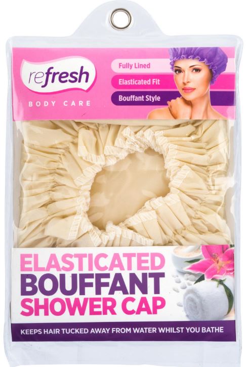 REFRESH -ELASTICATED BOUFFANT SHOWER CAP. Z62060 \\\KD02570