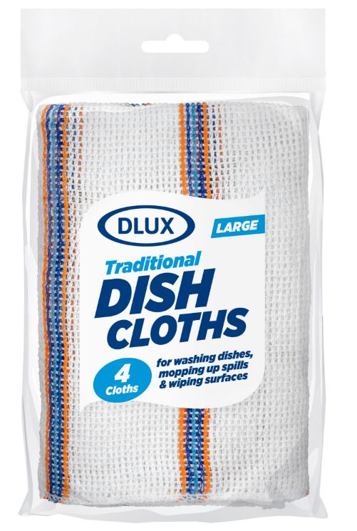 DLUX TRADITIONAL DISH CLOTHS 4/PK. Z64004 \\\KD02571