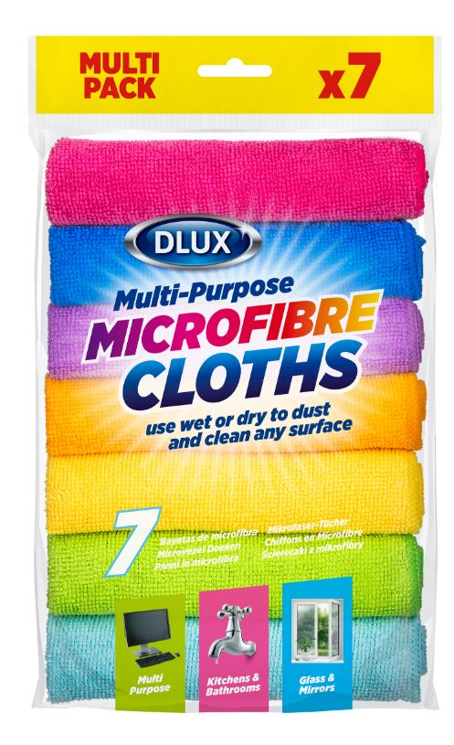 DLUX MULTI-PURPOSE MIRCOFIBRE CLOTHS 7/PK. Z64045 \\\KD02572