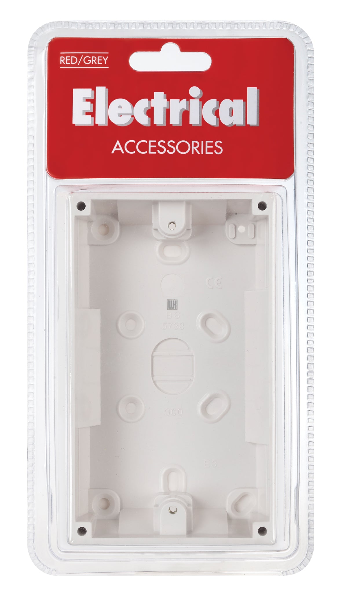 RED GREY B21P TWIN 2 GANG SURFACE MOUNTED BACK / WALL PATTRESS BOX. B21P \\\KD02668