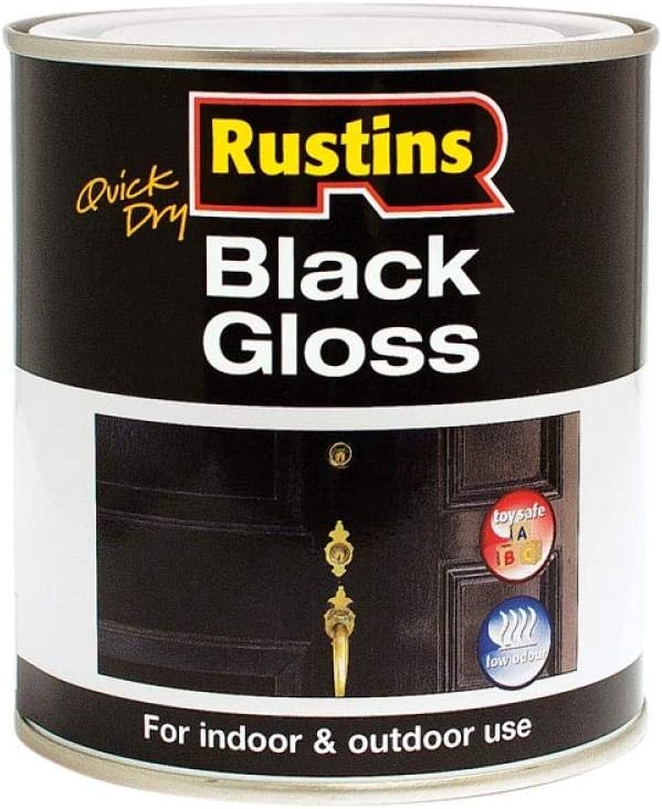 RUSTINS QUICK DRY BLACK GLOSS 250ML. BLAGW250 \\\KD02721