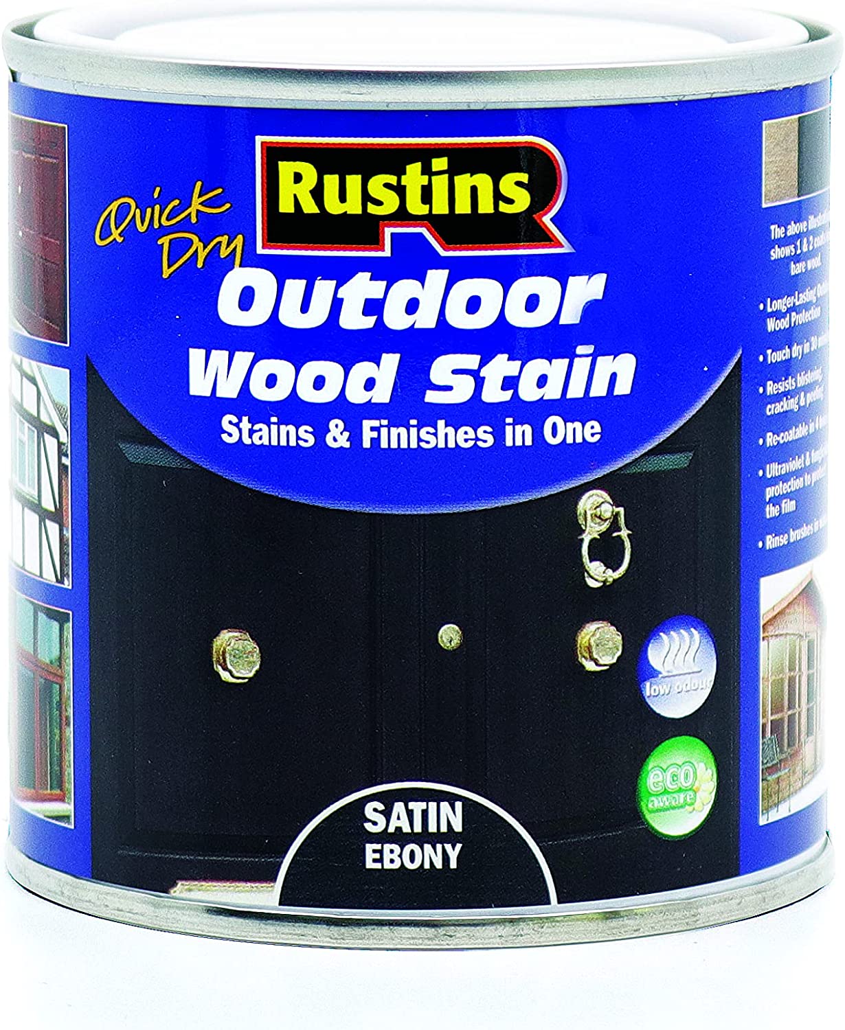 RUSTINS OUTDOOR WOOD STAIN SATIN EBONY 250ML. ESEB250 \\\KD02755