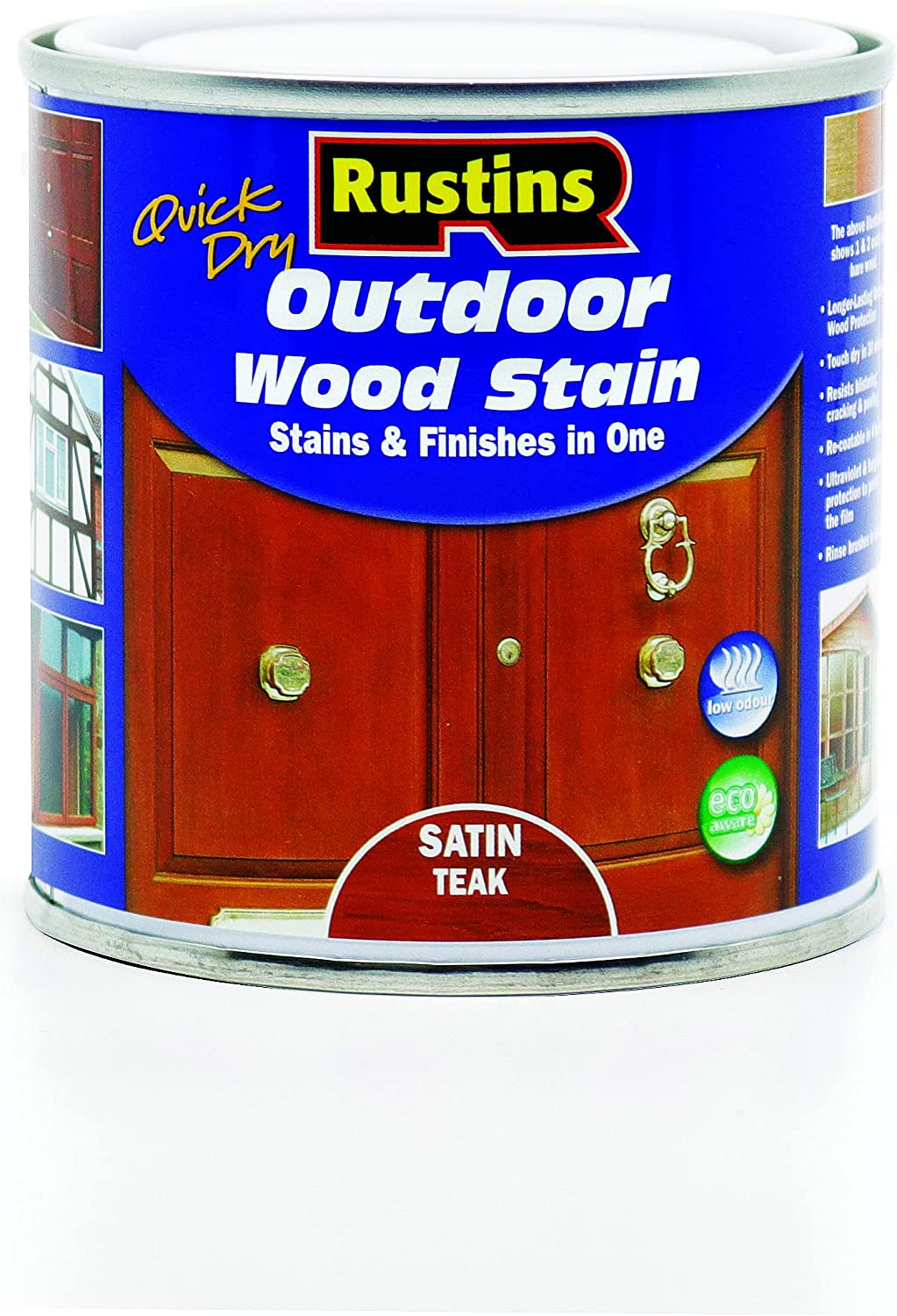 RUSTINS OUTDOOR WOOD STAIN SATIN TEAK 250ML. ESTE250 \\\KD02763