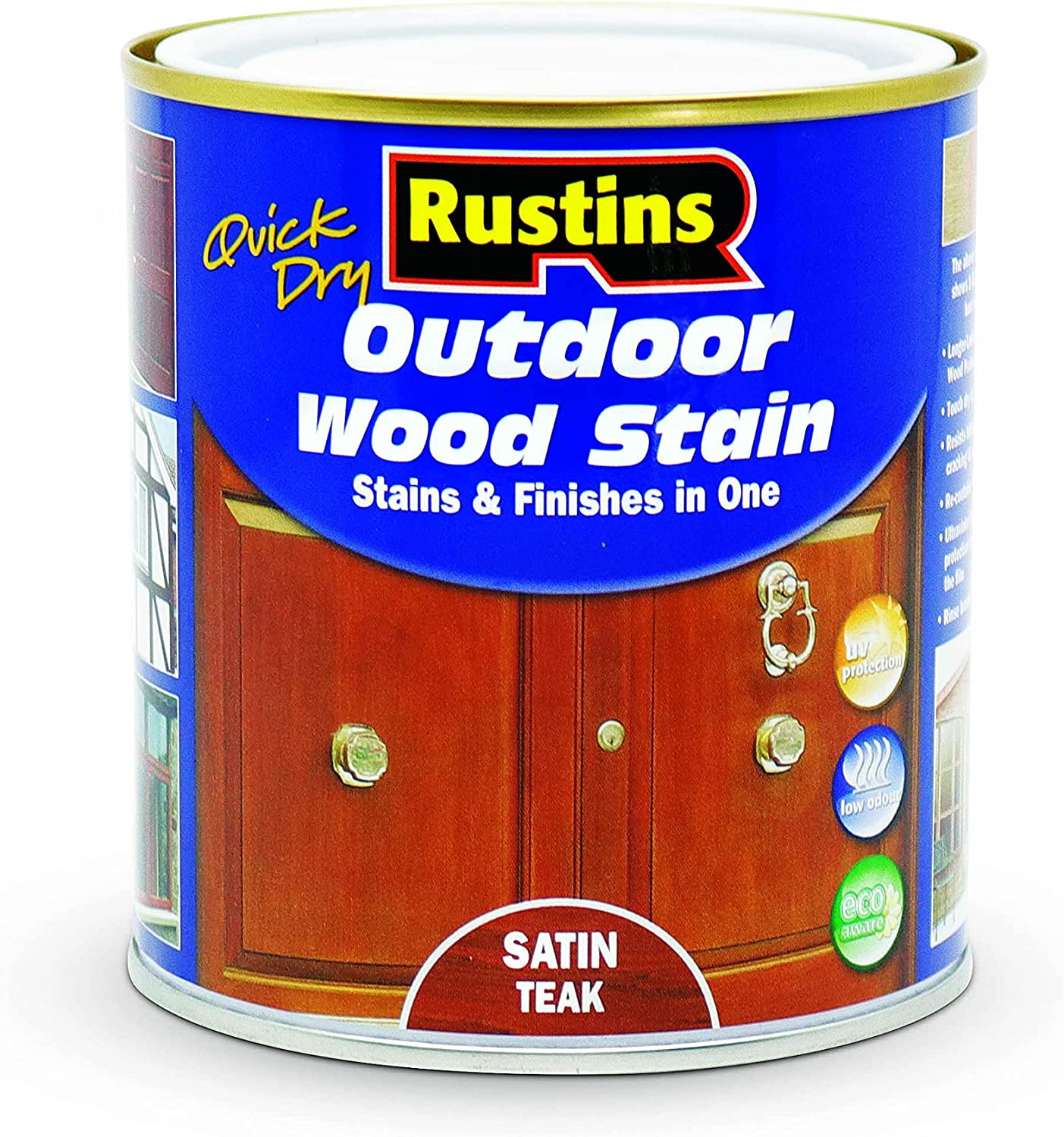 RUSTINS OUTDOOR WOOD STAIN SATIN TEAK 500ML. ESTE500 \\\KD02764