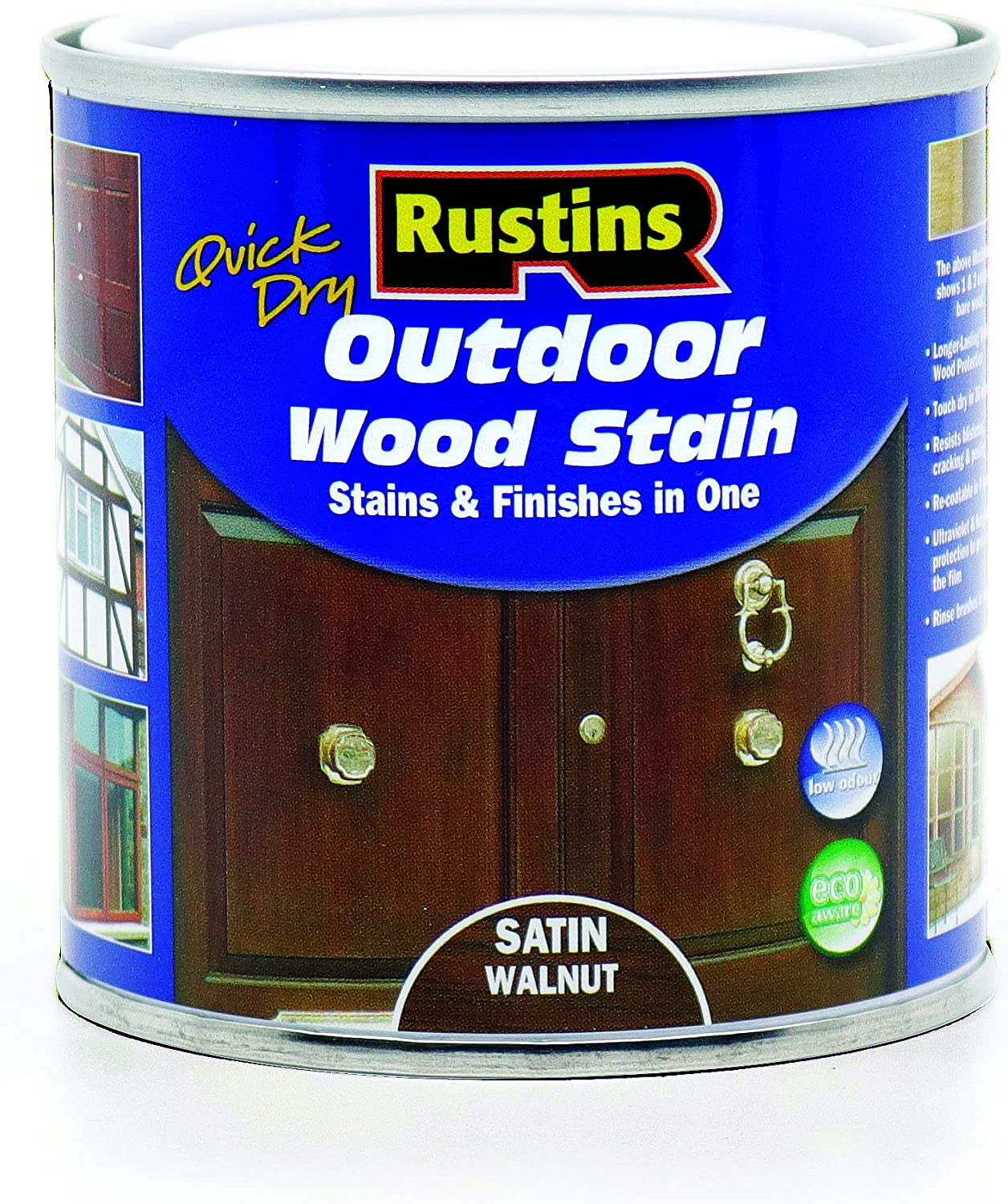 RUSTINS OUTDOOR WOOD STAIN SATIN WALNUT 250ML. ESWA250 \\\KD02765