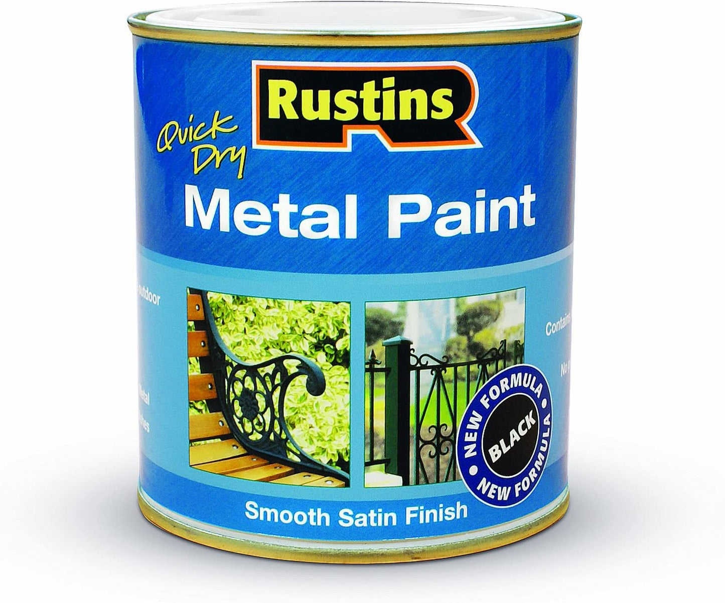 RUSTINS METAL PAINT BLACK 250ML. MPBK250 \\\KD02778