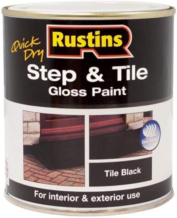 RUSTINS QUICK DRY STEP & TILE BLACK 1 LITRE. STBLW1000 \\\KD02799