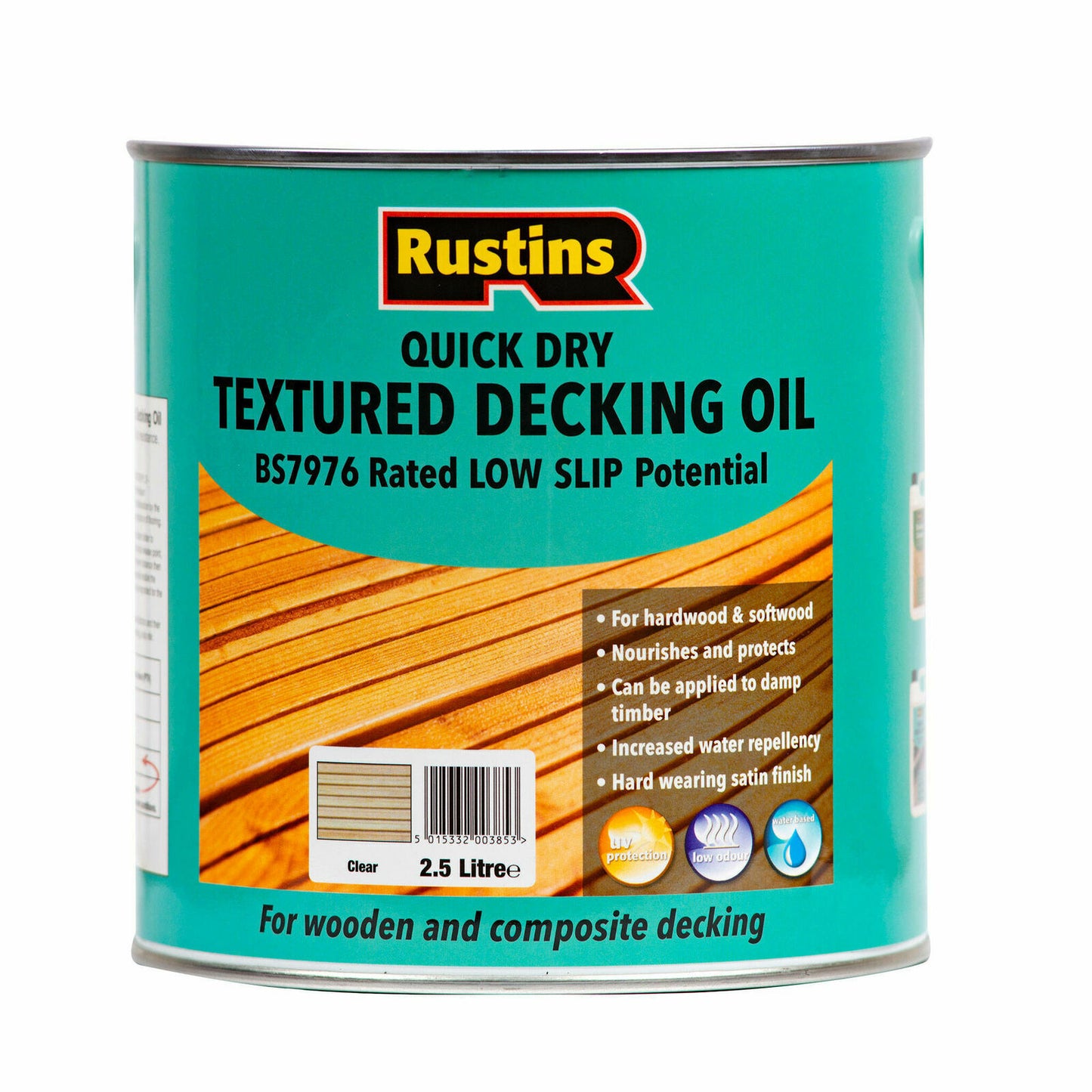 RUSTINS TEXTURED DECKING OIL 2.5 LITRE - CLEAR. TXDOILW2500 \\\KD02813